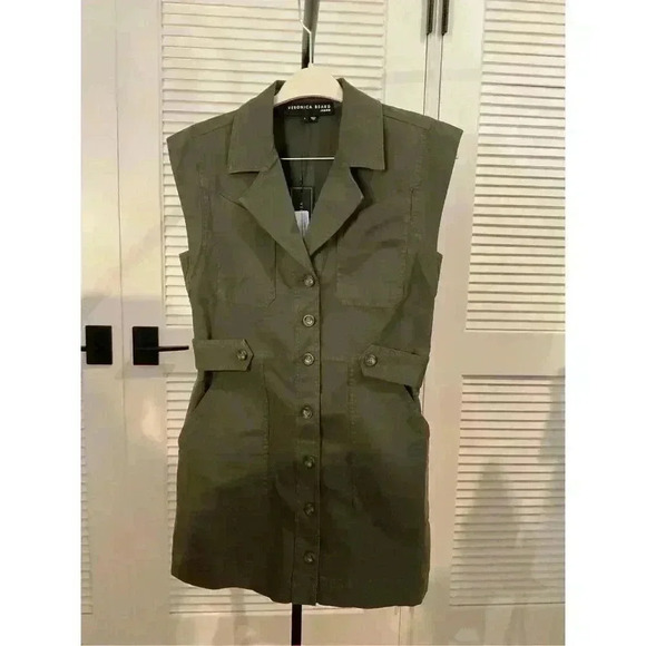 New NWT Veronica Beard Jax Dress in Army Green, Size 6 Retails $490 - Picture 4 of 6